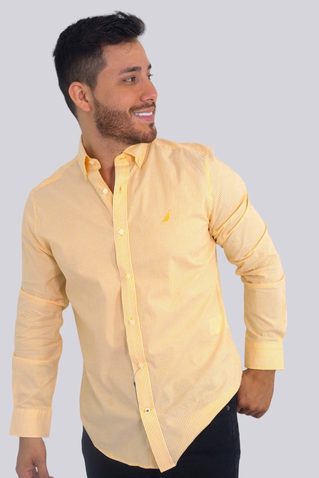 Camisa Nautica Amarillo Manga Larga