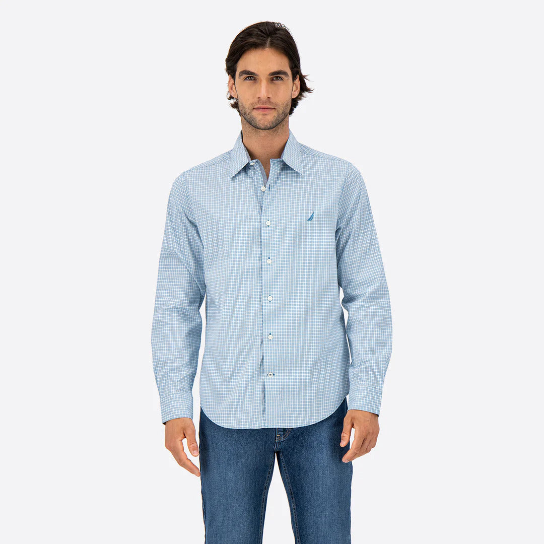 Camisa Nautica Azul Manga Larga