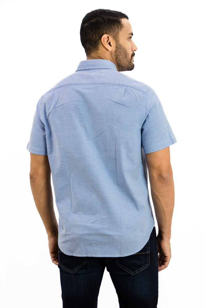 Camisa Nautica Manga Corta Azul