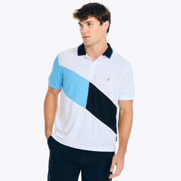 Polo Nautica Blanca Azul Performance