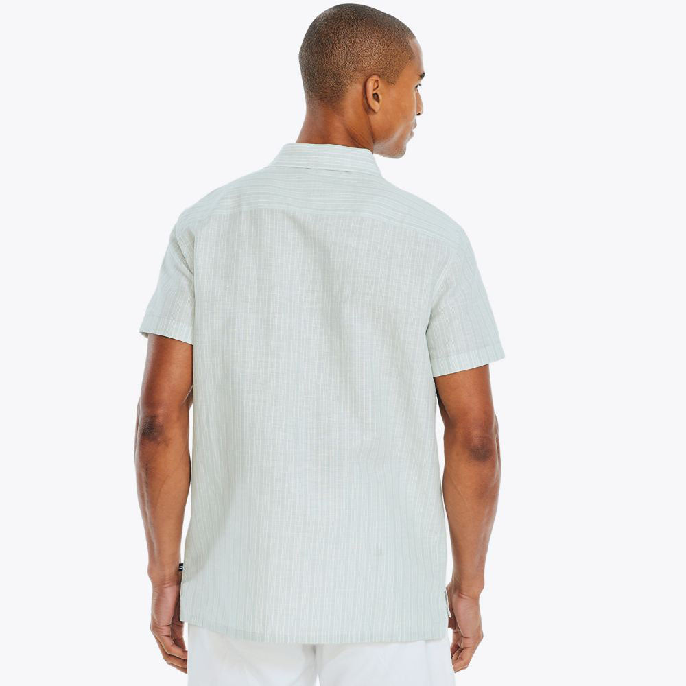 Camisa Nautica Lino Manga Corta Verde